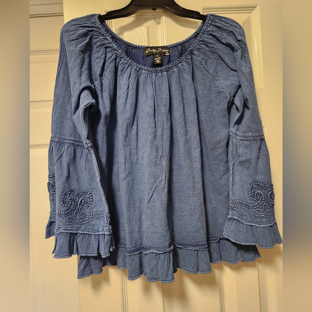 Gretty Zueger Blouse NWT Medium Denim